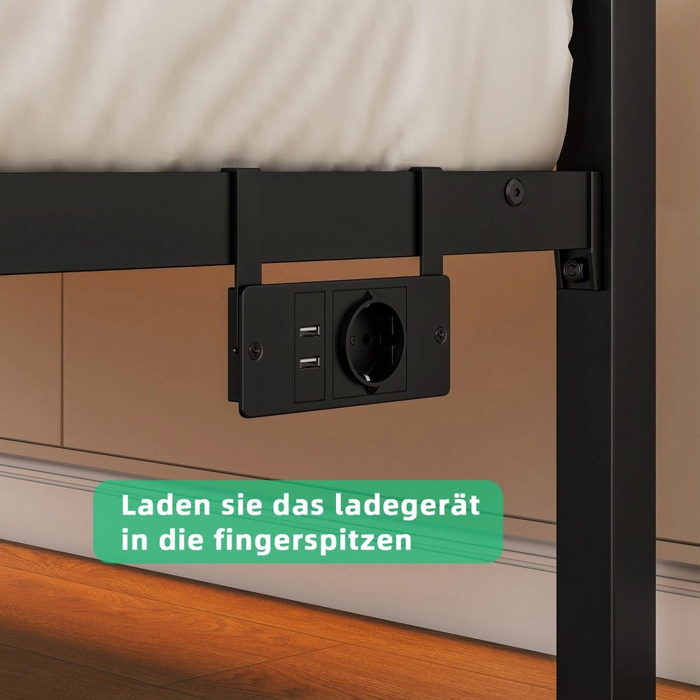 Giroletto con LED e USB ¨C MINIMAL ¨C Metallo, 90x200, Contenitore