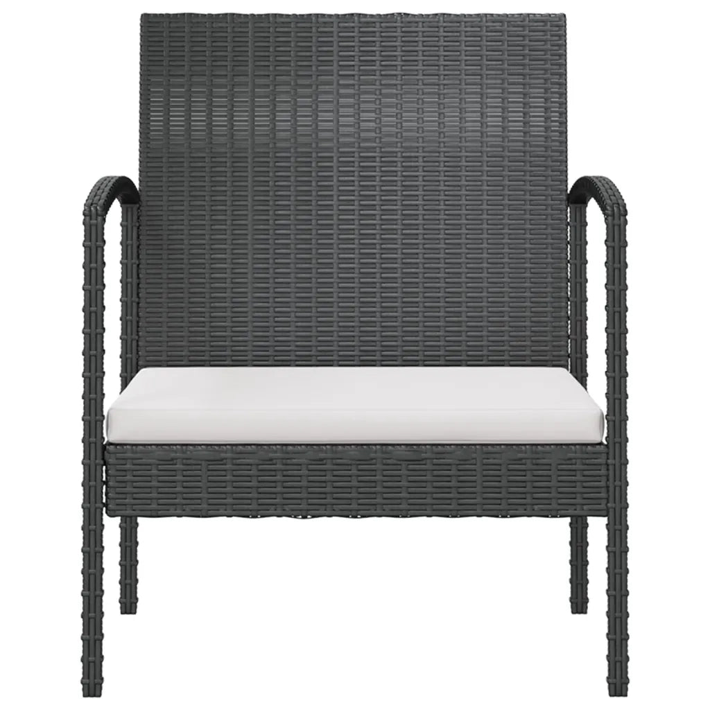Set Divani da Giardino 8 pz con Cuscini in Polyrattan Nero 3095963
