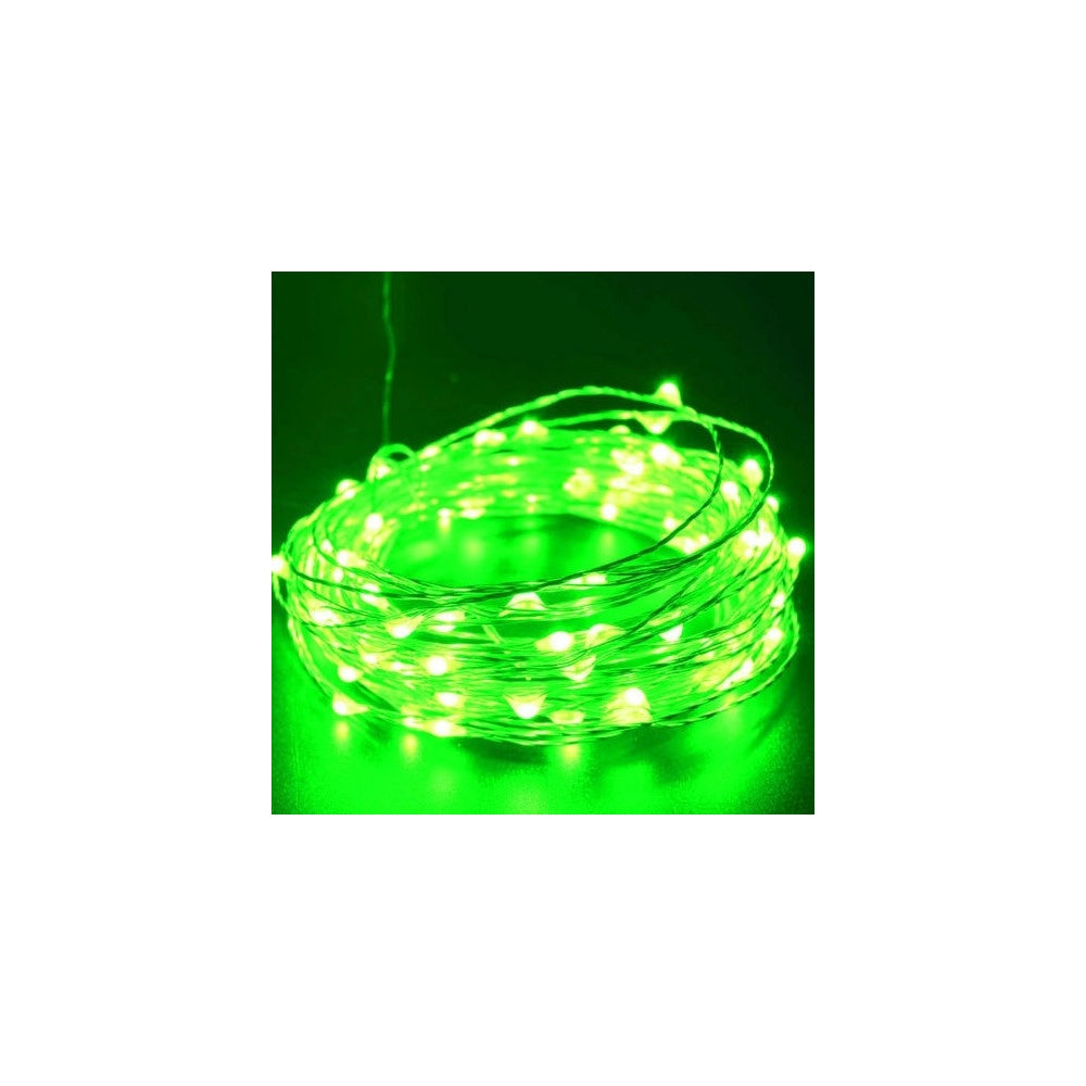 Trade Shop - Striscia 3 Metri Strip Led Bobina Flessibile A Batterie Filo Di Rame Luce - -verde      -