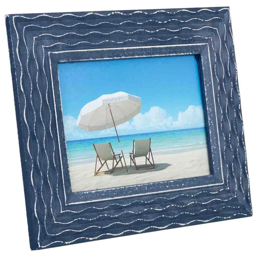 Cornice portafoto in legno blu, 19 x 16 cm (altezza), 25.5x1.5x20.5 cm (altezza)