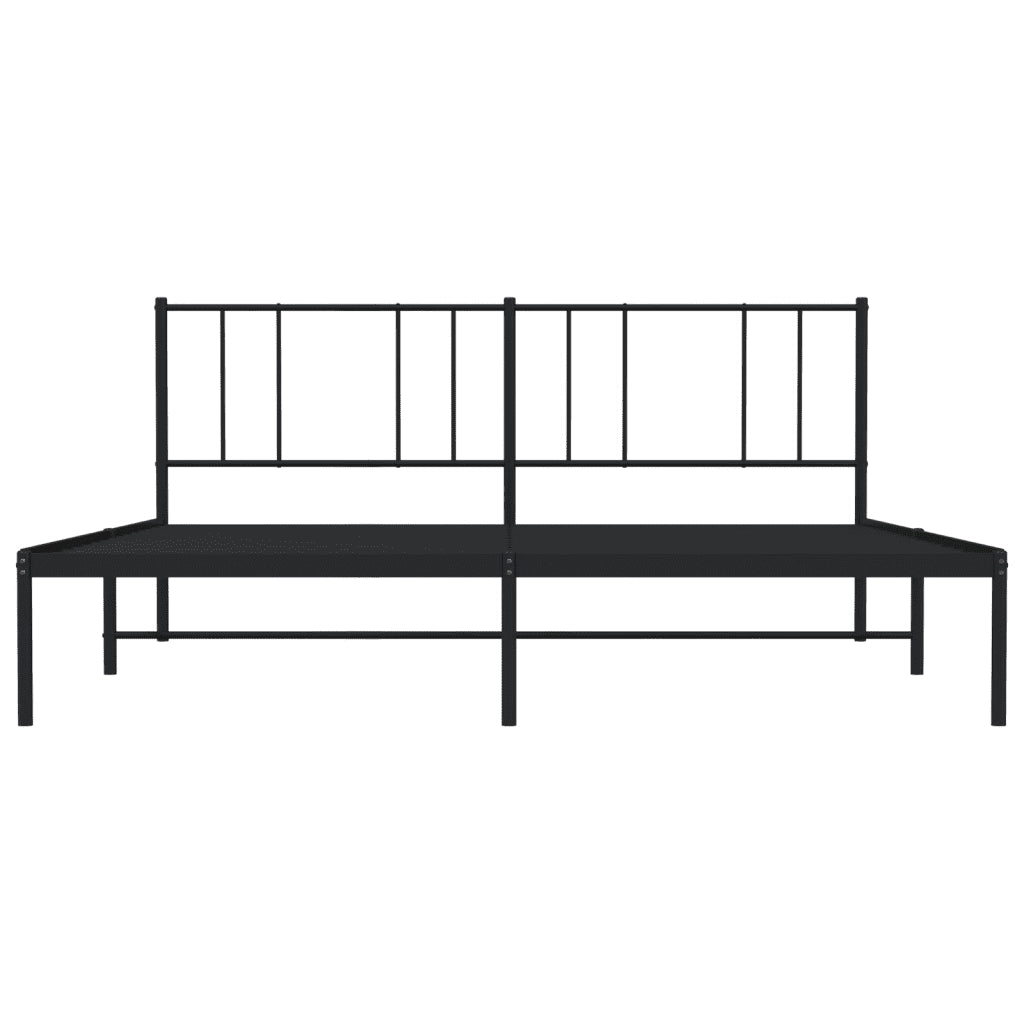 Giroletto con Testiera in Metallo Nero 180x200 cm 352484