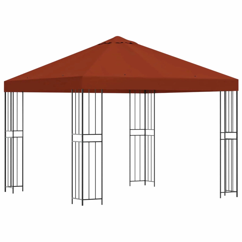 Gazebo 3 x 3 m Terracotta Poliestere e Acciaio 190 gsm