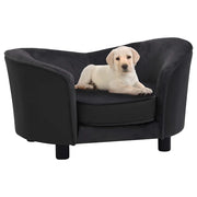 Divano per Cani-Sofa per animali domestici-Divanetto Nero 69x49x40 cm in Peluche e Similpelle
