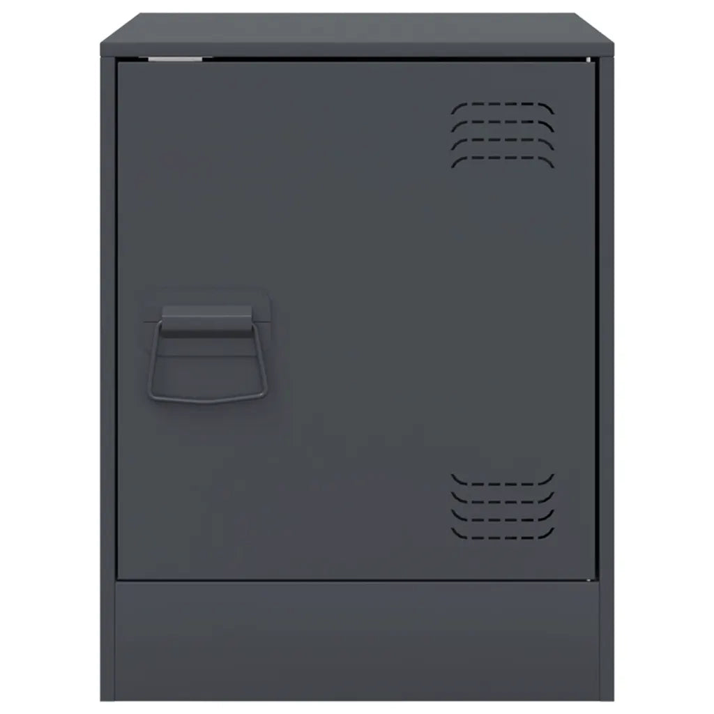 Set di 2 Comodini | Armadio da Notte | Mobiletto da notte Antracite 34,5x39x44 cm in Acciaio