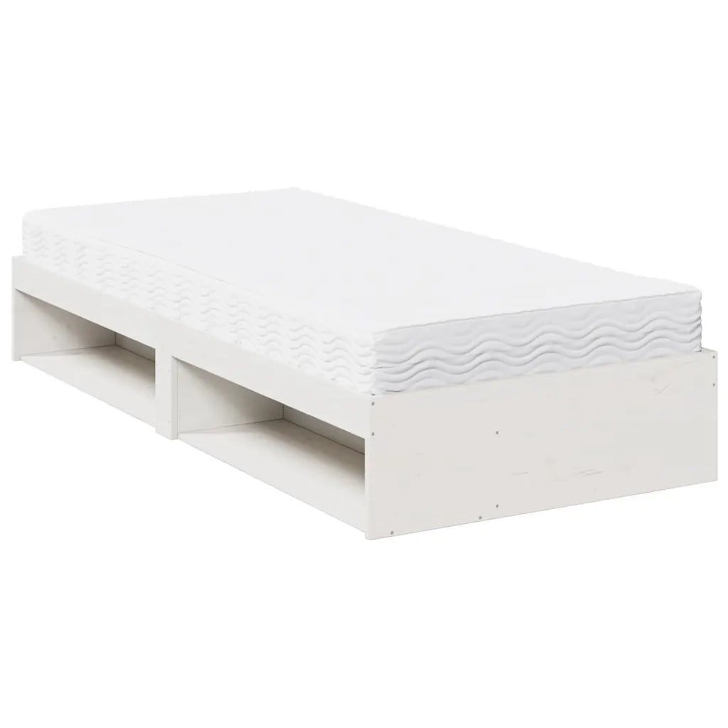 Dormeuse con Materasso-Divano Letto Bianca 80x200 cm Legno Massello di Pino 709277
