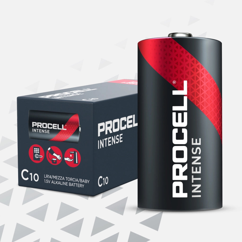 Batterie Alcaline Procell Intense C LR14 Professionali Confezione da 10 Pz Alta Durata