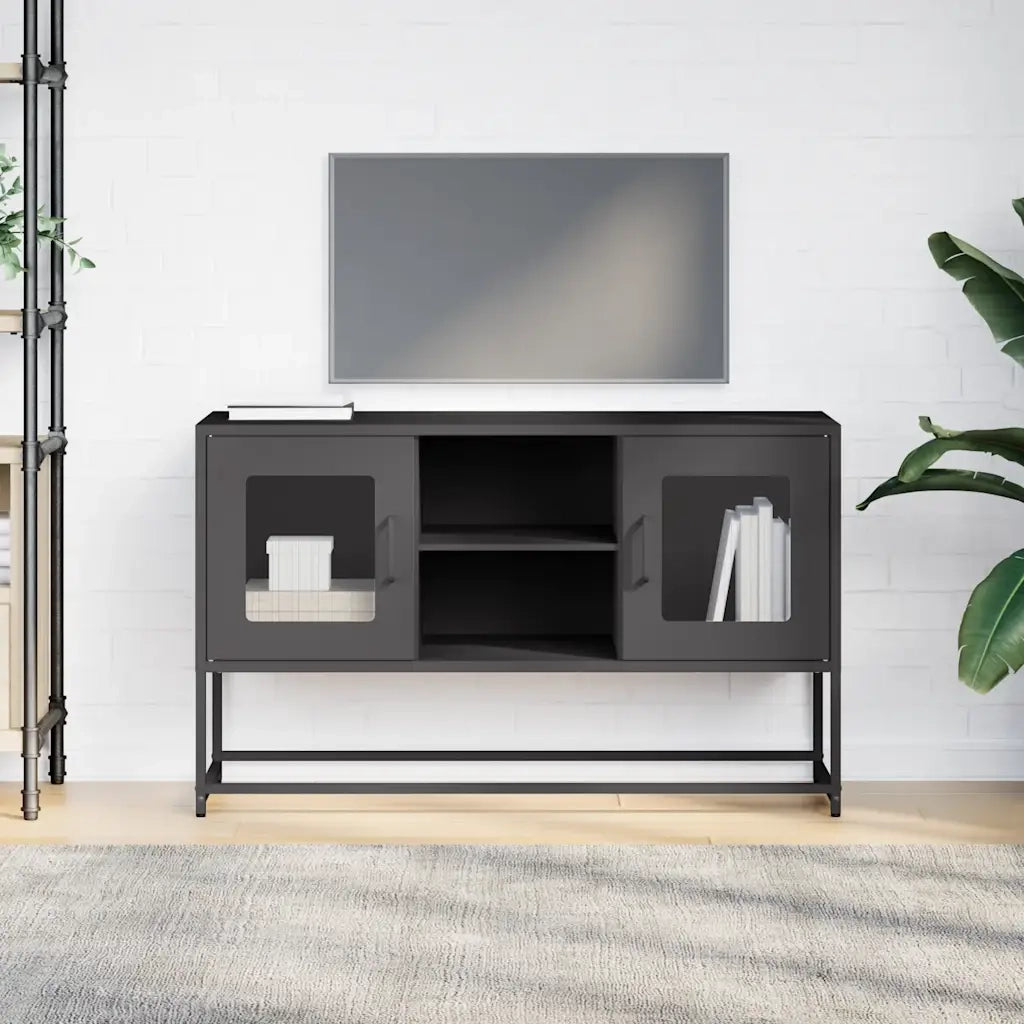 Mobile TV Nero 100,5x39x60,5 cm in Acciaio