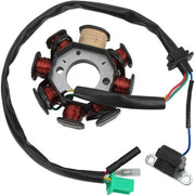 Stator 8-polare Magneto di Ricambio - 8 Avvolgimenti - Rame - 4-pini Presa - Adatto per Scooter Cinesi ATV Go Kart 125cc 150cc - Stator Motore