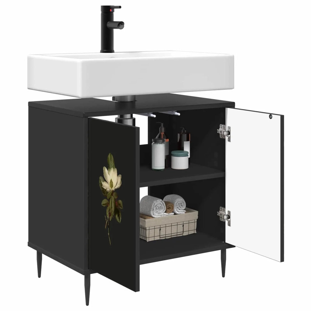 Mobile da Bagno BREMEN Rovere Nero 60 x 40 x 61 cm 8007427