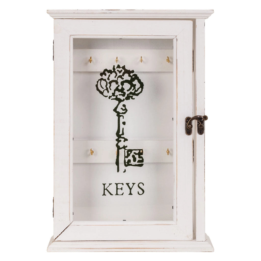 Cassetta portachiavi in legno bianco 23x7,5x34h
