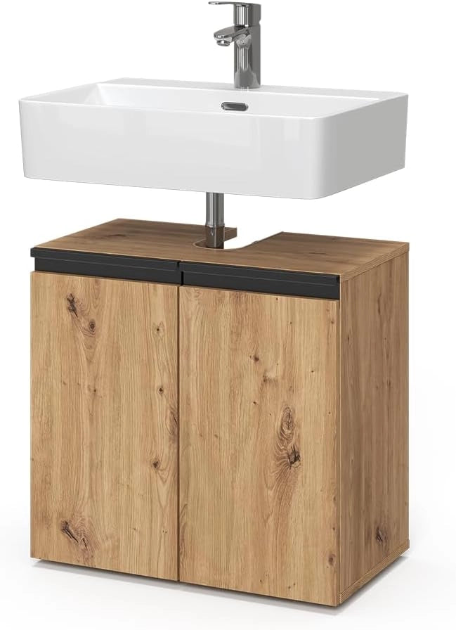 Mobile sottolavabo per bagno Torren, Artigiano, 60 x 58 cm con 2 porte