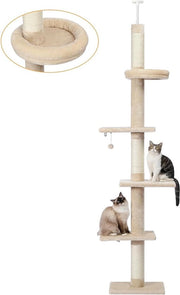 Catena di arrampicata in 5 livelli regolabile da pavimento a soffitto in beige