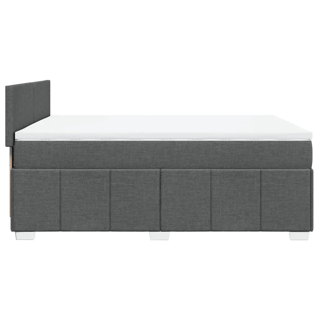 Giroletto a Molle con Materasso Grigio Scuro 140x190 cm Tessuto 3289357