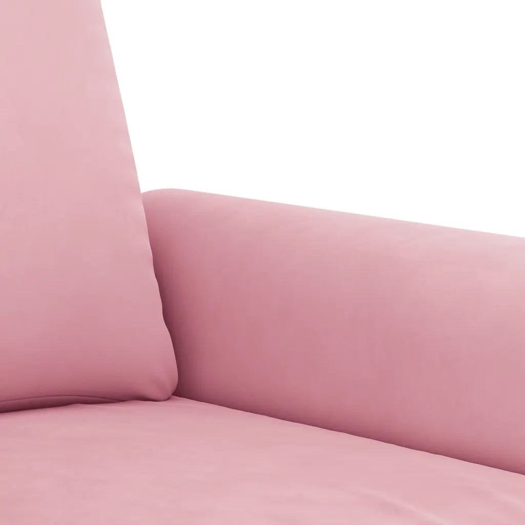 Set di Divani 2 pz con Cuscini Rosa in Velluto