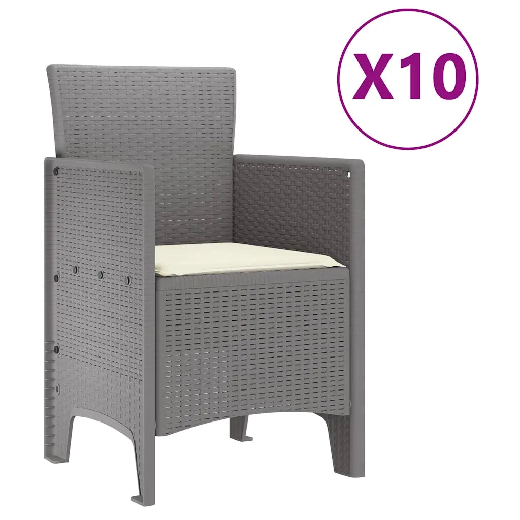 Set da Pranzo per Giardino 11 pcs Grigio chiaro e crema