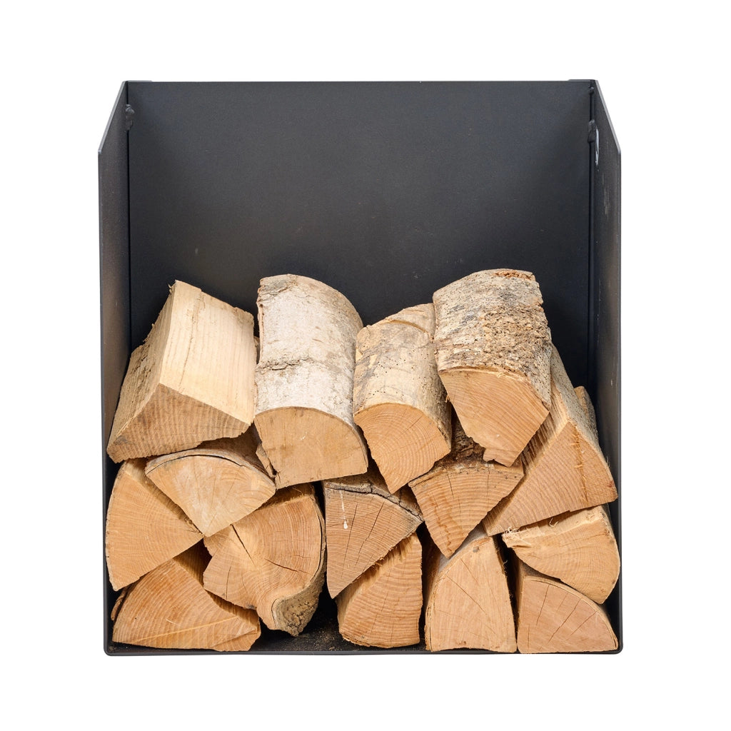Portalegna 50x35x49,5 cm Crea Chiuso in Acciaio Nero