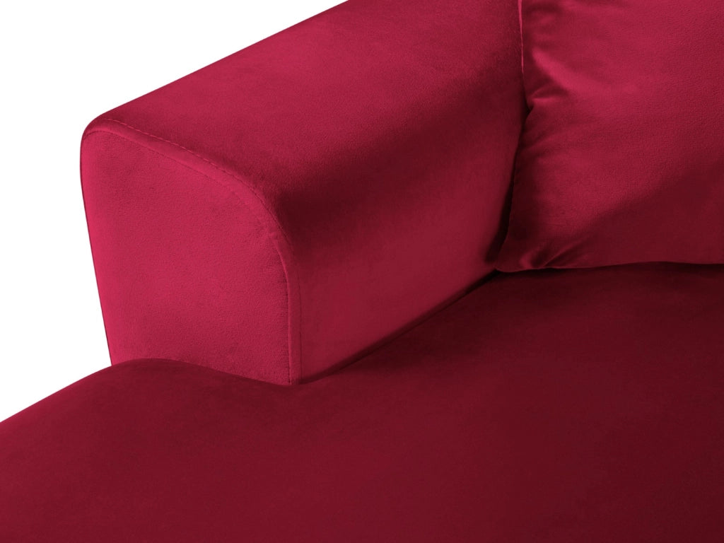 Cosmopolitan Design - Divano panoramico convertibile destro con contenitore "Kyoto" 7 posti in velluto rosso 
