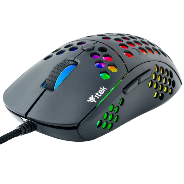 Mouse Gaming itek G71 - 12000DPI, RGB, Software, Sensore S3327 - Ultra Leggero, Nido d'Ape