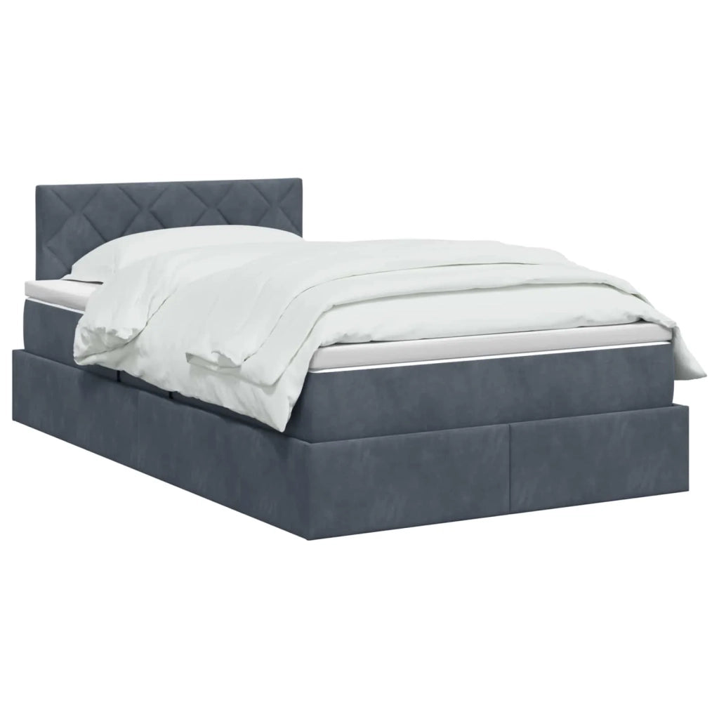 Letto con Contenitore Grigio Scuro 120 x 200 cm Velluto 3458860