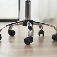 Sedia da Ufficio Ergonomica Senza Braccioli, Sedia per Scrivania in Tessuto Traspirante a Rete, Altezza Regolabile e 5 Ruote, 43x58x90-100 cm, Nero