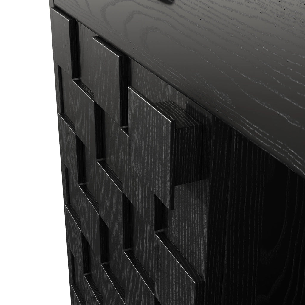 Mobile alto da cucina 120x40x178 cm con LED RGB, prese USB, MDF e acrilico nero