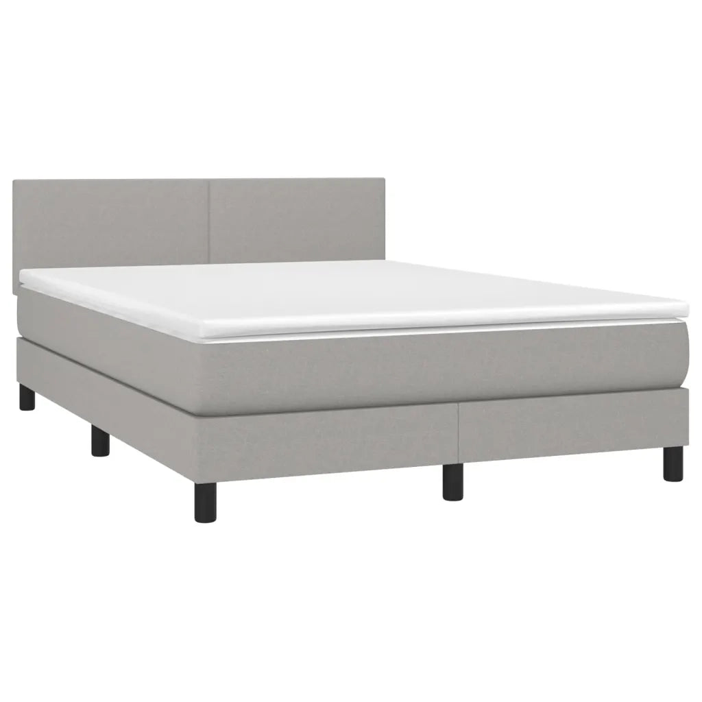 Letto a Molle Materasso e LED Grigio Chiaro 140x200 cm Tessuto cod mxl 47237