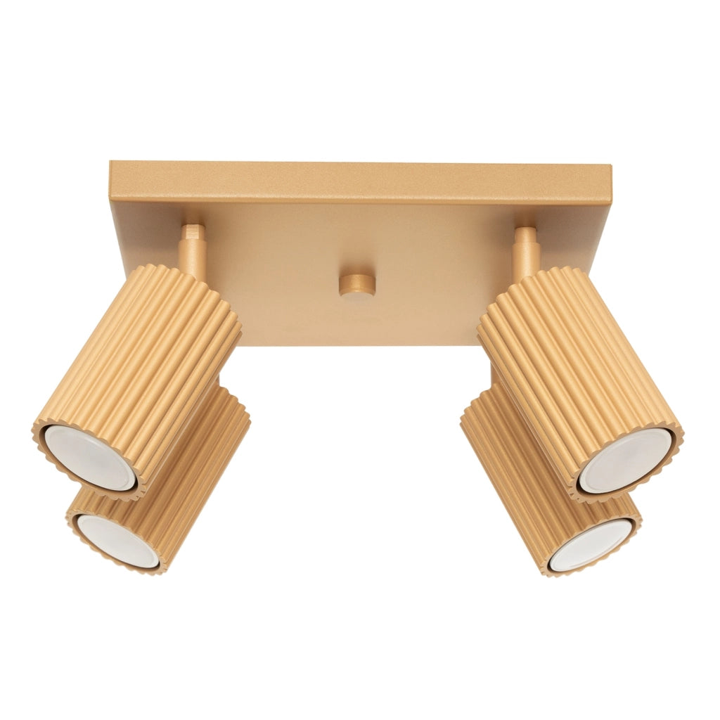 Plafoniera moderna oro quadrata 25 cm 4xGU10 GRAVIO