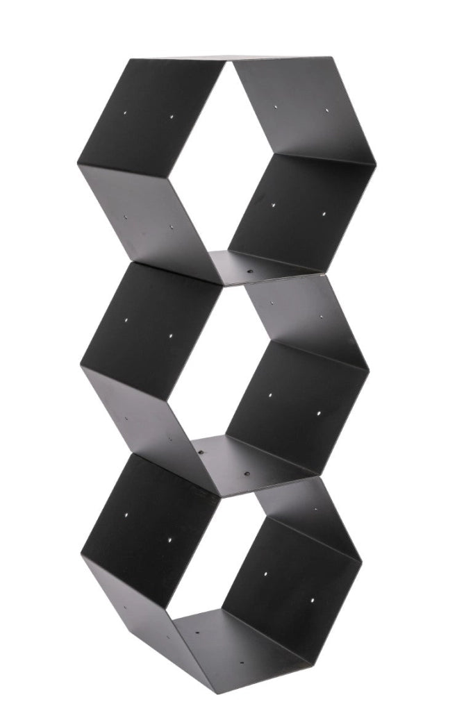 Portalegna per Camino 40x30x35cm in Ferro Verniciato Nero Opaco