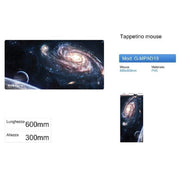 Trade Shop - Tappetino Pc Per Mouse Poggiapolso Game Pad Galassia Universo Maxtech G-mpad19 -