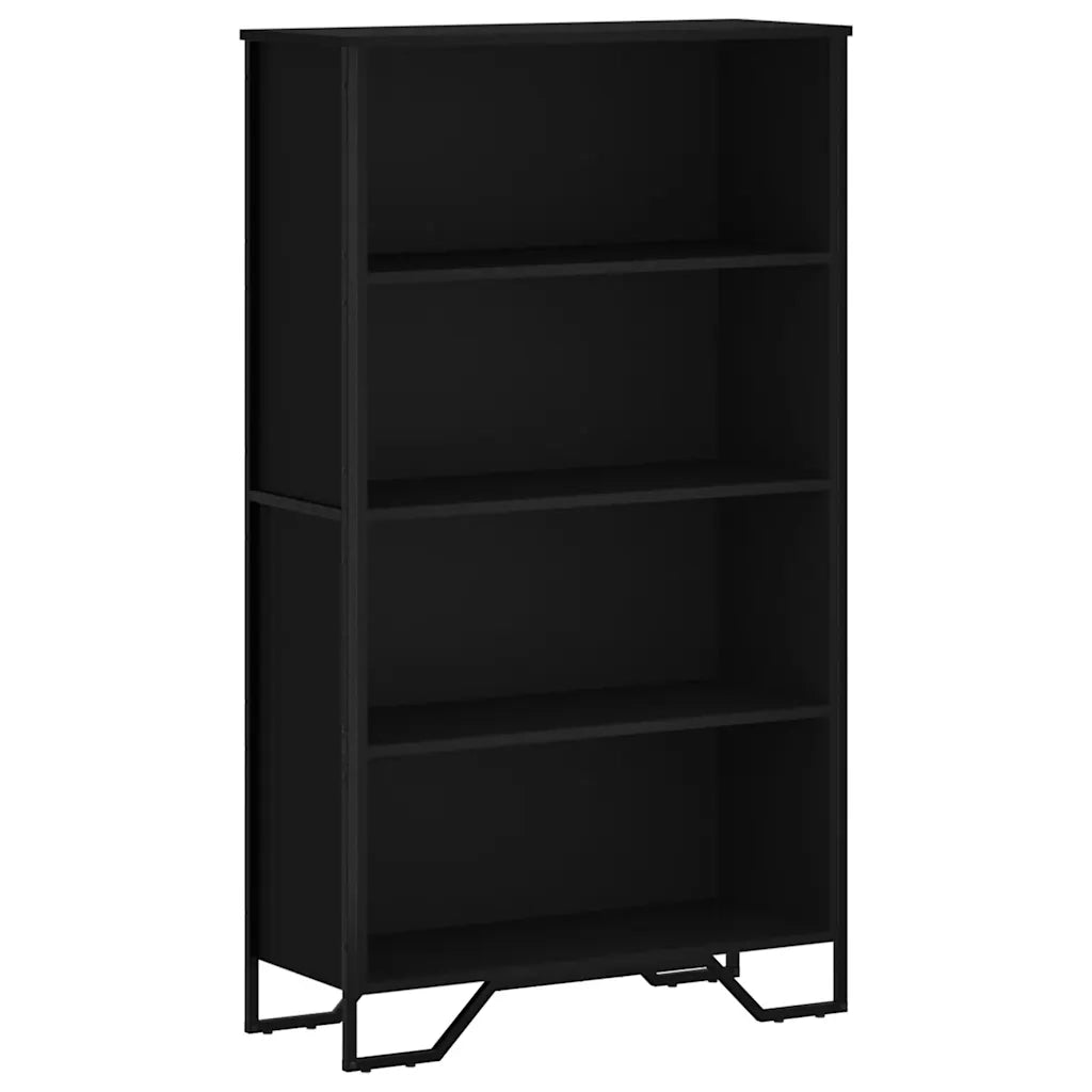 Libreria-Scaffale per Libri-Mobile di Stoccaggio Nera 80x31x137,5 cm in Legno Multistrato