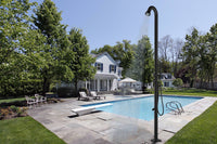 Doccia da Giardino 228,9x18x25 cm con Doccetta e Lavapiedi Sined Bosa Nero satinato