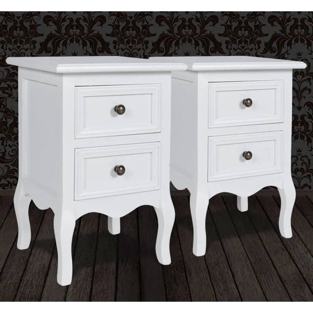 Comodini 2 pz con 2 Cassetti in MDF Bianchi    cod mxl 31218