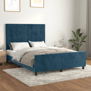 Giroletto senza Materasso-Struttura Letto Blu Scuro 140x200 cm Velluto