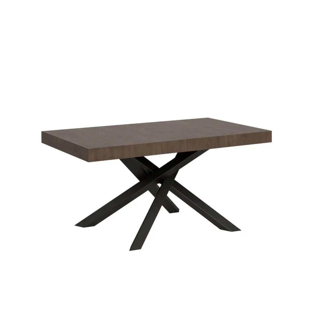Tavolo allungabile 160/420x90 cm Volantis colore noce gambe antracite