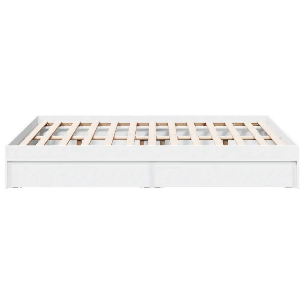 Giroletto con Cassetti Bianco 140x200 cm in Legno Truciolato