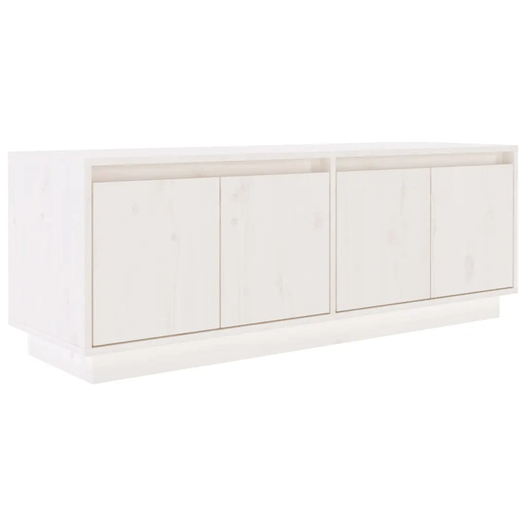 Mobile Porta TV-Mobile per TV-Credenza TV Bianco 110x34x40 cm in Legno Massello di Pino