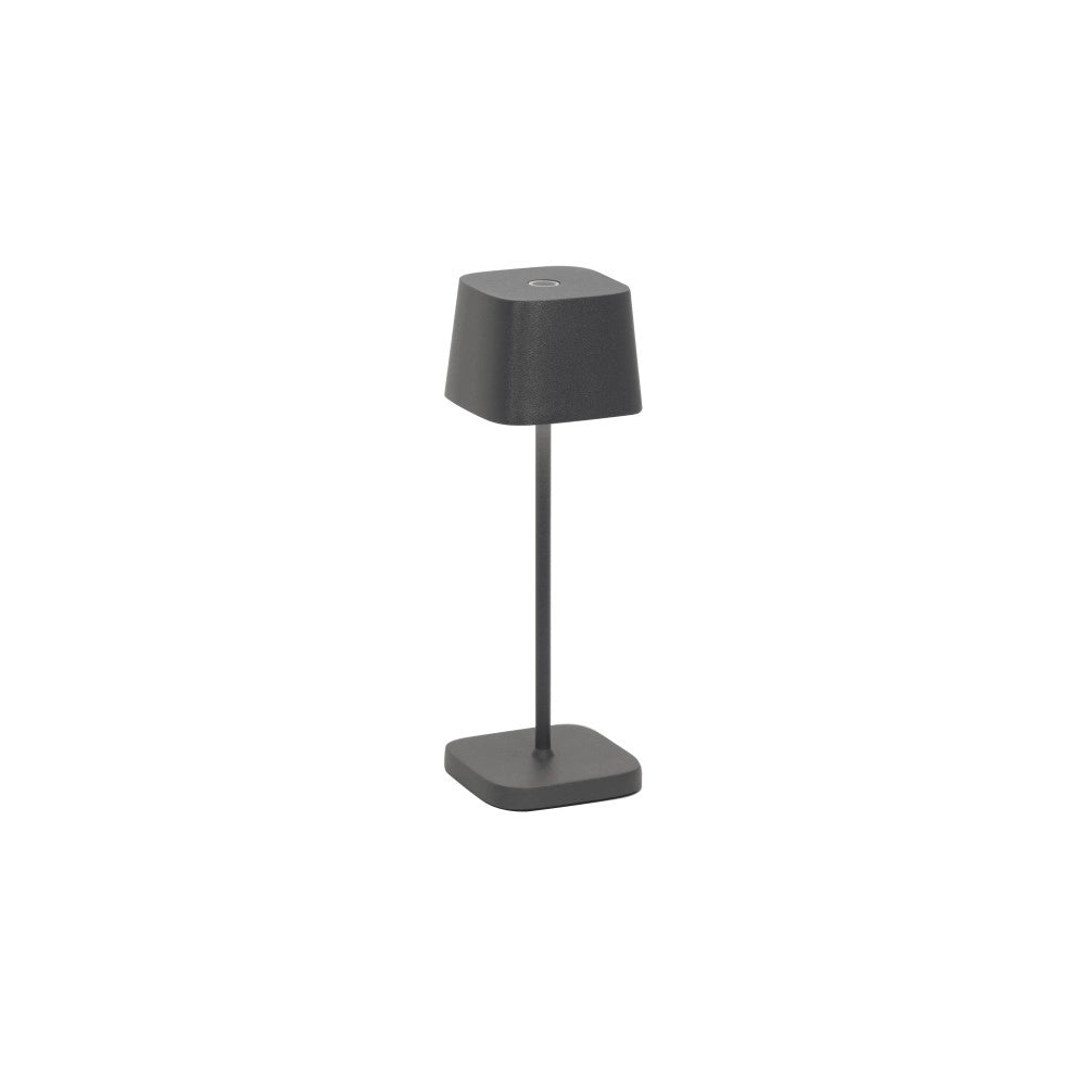 Zafferano Ofelia Pro Micro Lampada a led da tavolo Grigio scuro ricaricabile e dimmerabile
