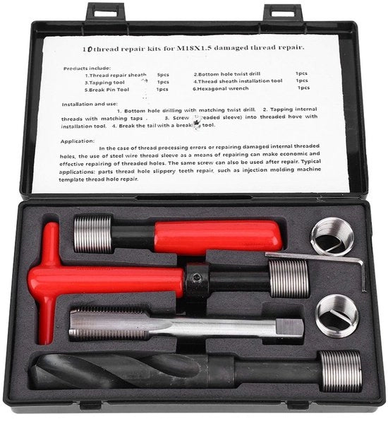 Kit di riparazione a filo di alta resistenza - set di misurazione del filo - set di attrezzi - adatto per parti di ricambio per auto - riutilizzabile - pezzi di ricambio resistenti all'usura - set di filo a vite