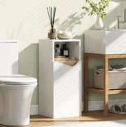 Mobile bagno stretto con ripiani regolabili e vano aperto, bianco