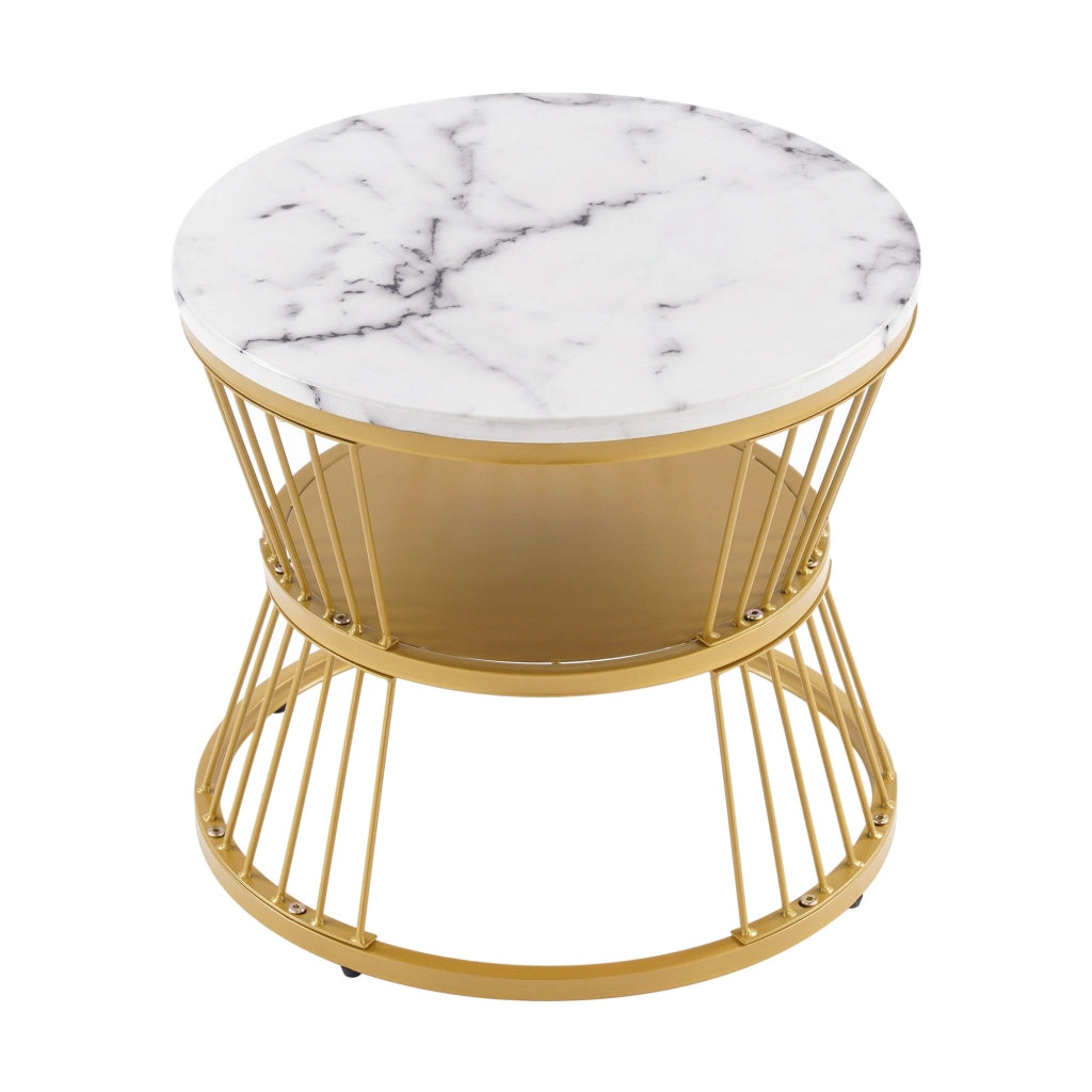 Set di tavolini da caffè 70x70x47 cm e 45x45x40 cm; impilabili; MDF; bianco