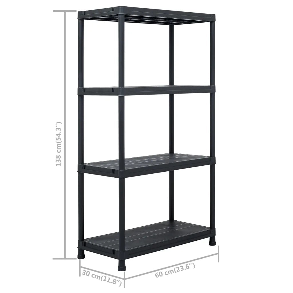 Scaffali 2 pz 60x30x138 cm Nero in Plastica CFW1565329