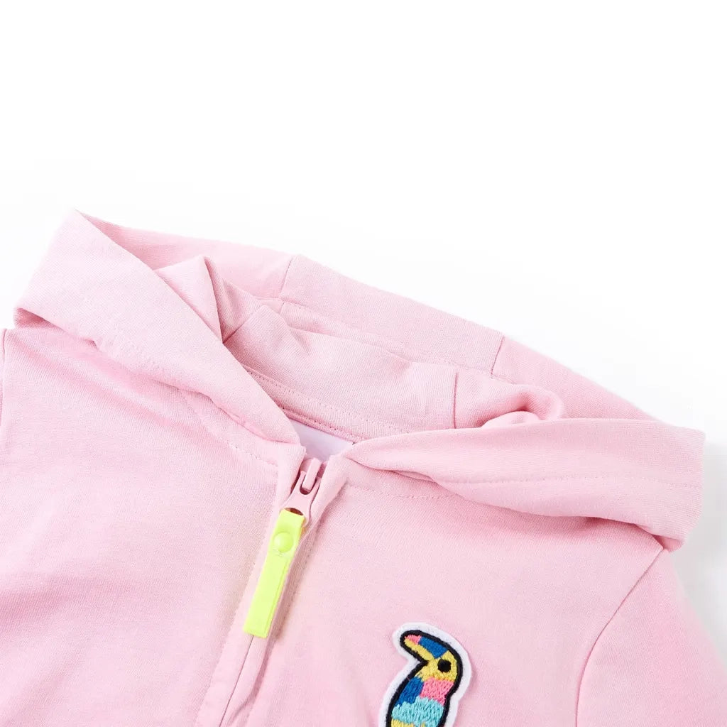 Felpa con Cappuccio e Cerniera da Bambina Rosa Brillante 104 11565