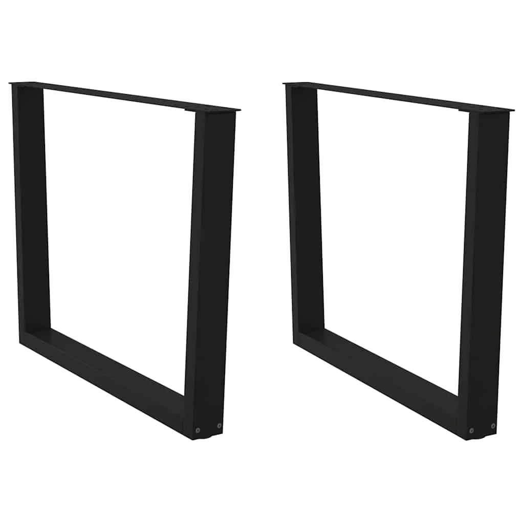 Set di 2 gambe regolabili per tavolo da pranzo dal design moderno 100 x 73 cm in acciaio nero 02_0056942