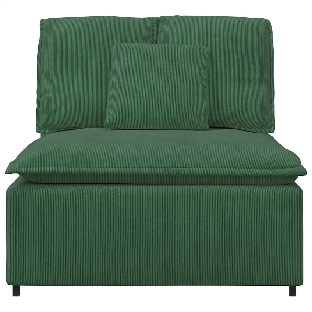 Modulo Centrale Divano Modulare con Cuscini Verde Scuro 100cm