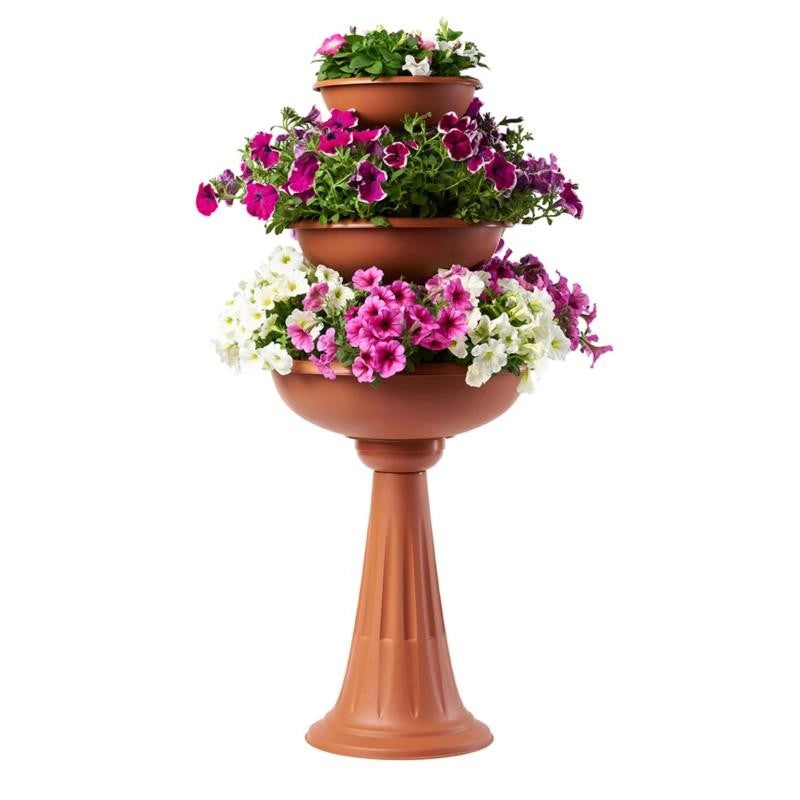 CIOTOLA PER FIORI A COLONNA TREVY CM 30/40/50 TERRACOTTA