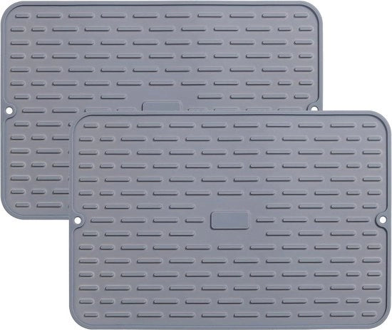 Set di 2 Mattonelle di Silicone per Asciugatura Piatti Resistenti al Calore con Trivet e Mattonella per Draining per Contachino e Contenitore da Cucina