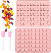 Siliconen Forme Chocolata - Bakforme Siliconen Bebè - Forme per Sapone Realizzate da Te stesso con Siliconen Forme Antiaderenti con 2 Boccette per Caramello Chocolata Gelato 2 Pezzi