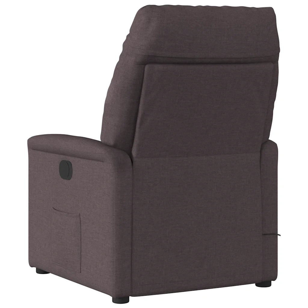 Divano Sedia-Poltrona Reclinabile Marrone Scuro in Tessuto 566862
