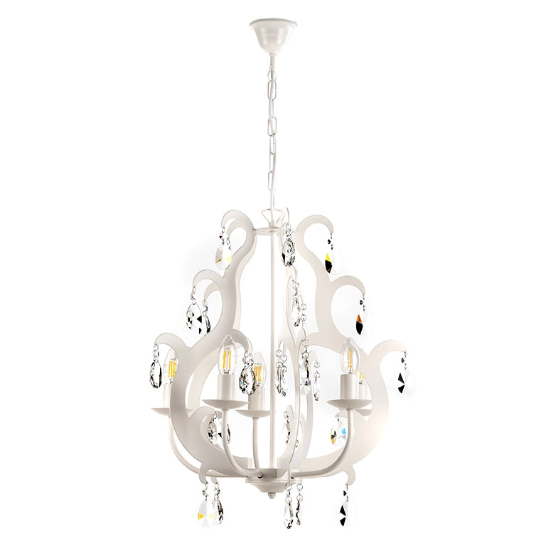 Lampadario Jane 5 luci Bianco