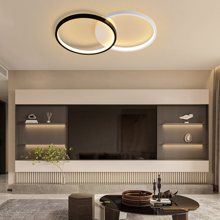 ZMH Lampada da soffitto plafoniera LED moderna bianco nero per camera letto